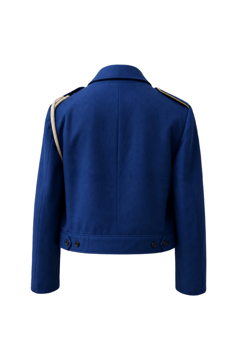 1980s Royal Blue Wool Jacket - Back View