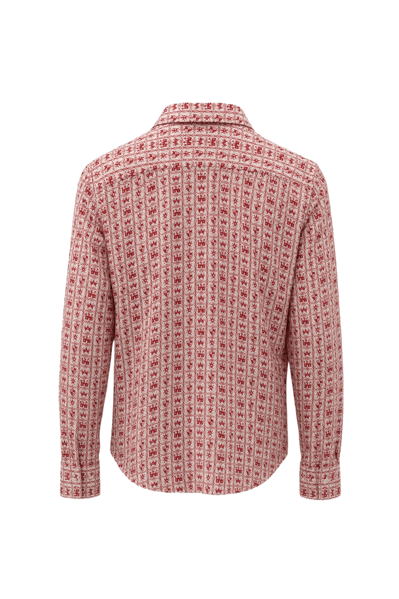 1970s Red Polyester Shirt - Back View