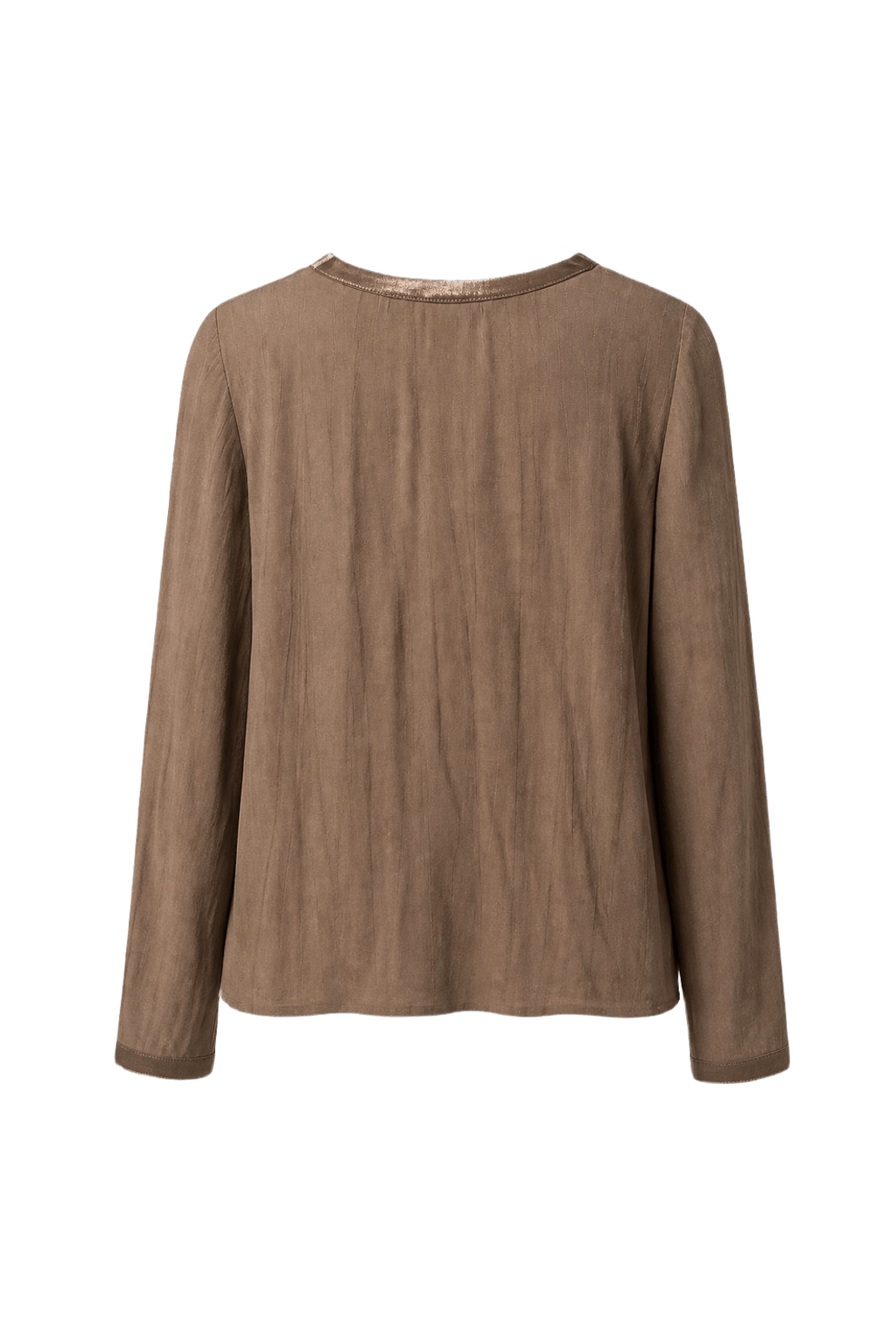 1990s Taupe Silk Blouse - Back View