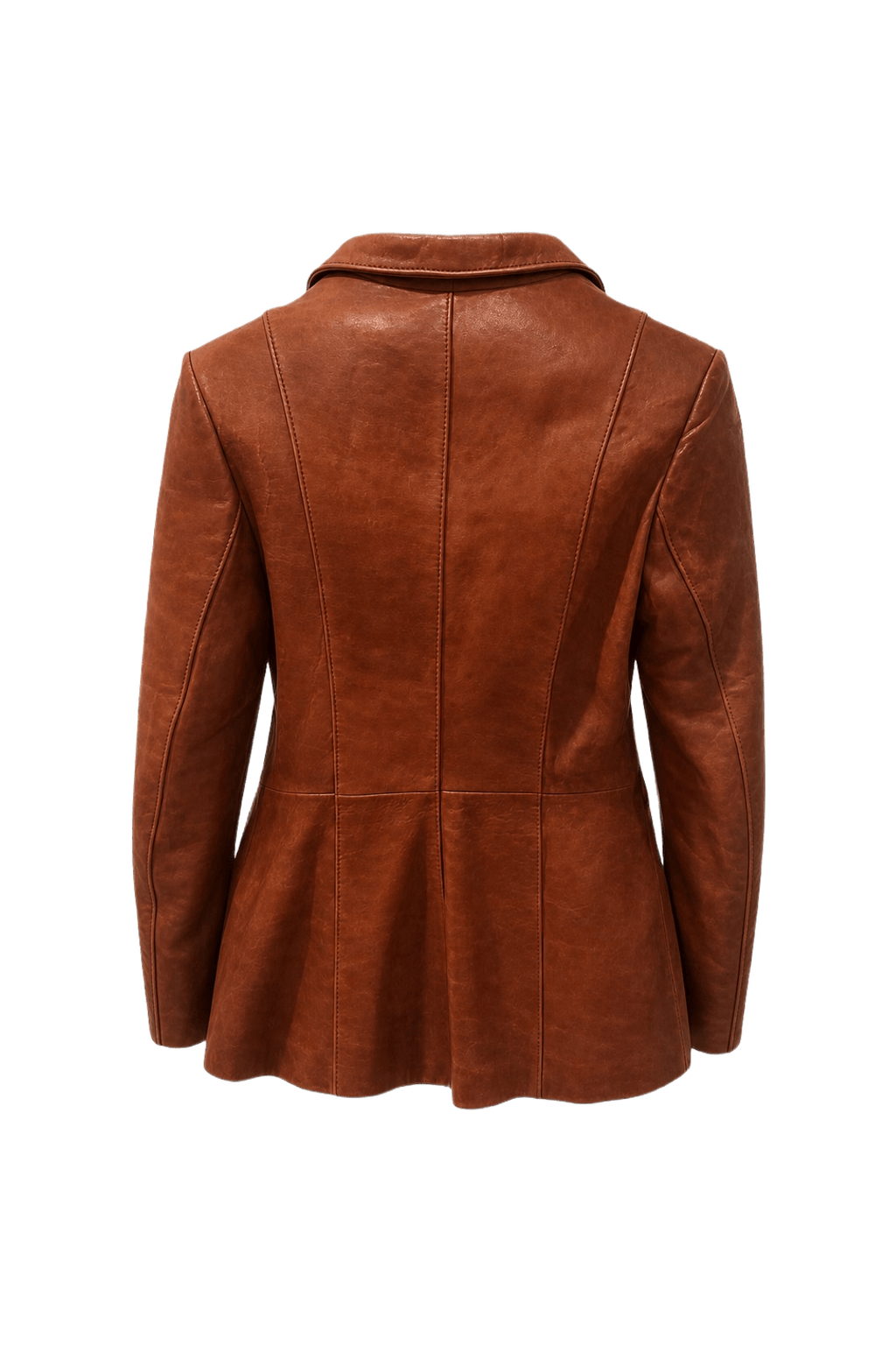 1980s Rust Brown Leather Jacket - Back View
