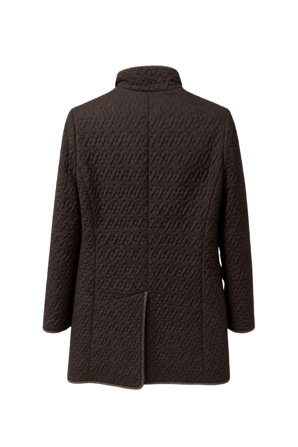 1990s Dark Brown Polyester Blend Coat - Back View