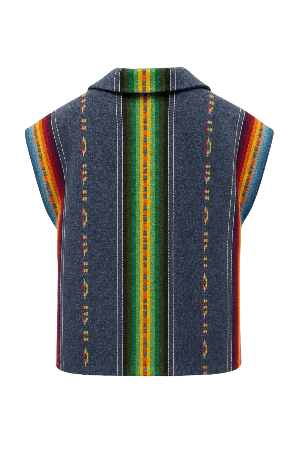 1970s Blue Cotton Vest - Back View