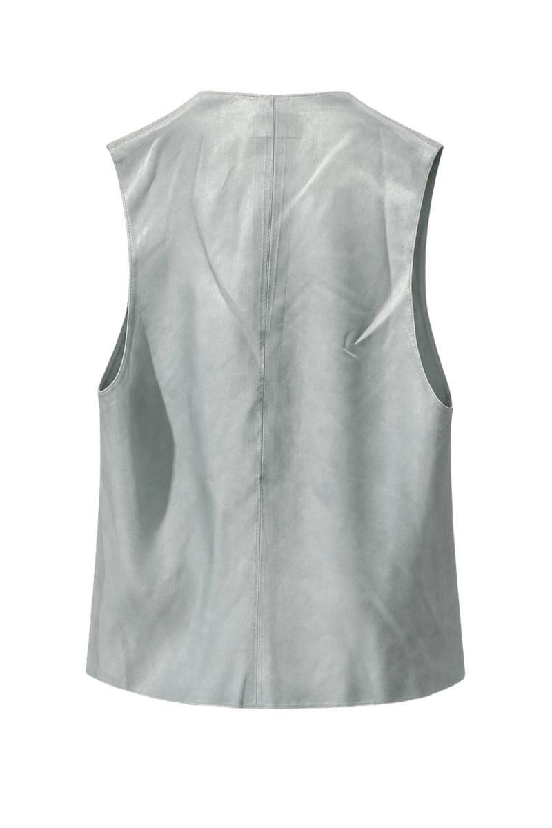 1970s Beige Wool Vest - Back View