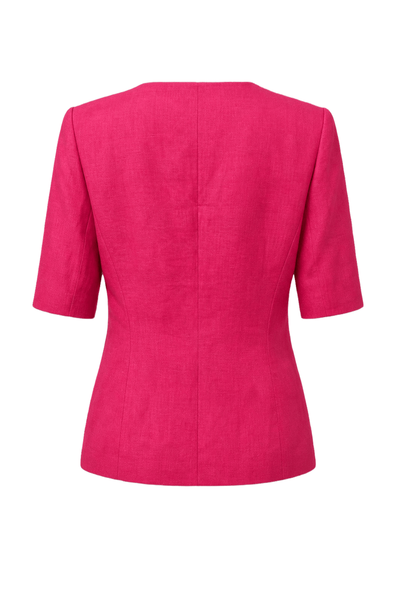 1980s Bright Pink Synthetic Jacket - Back View