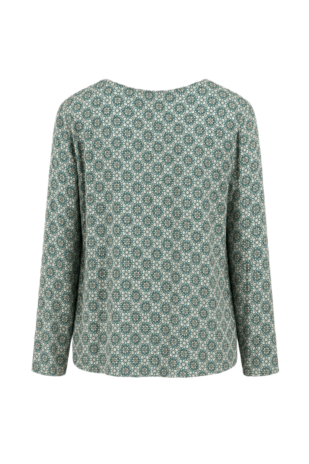 1980s Green Cotton Blend Blouse - Back View