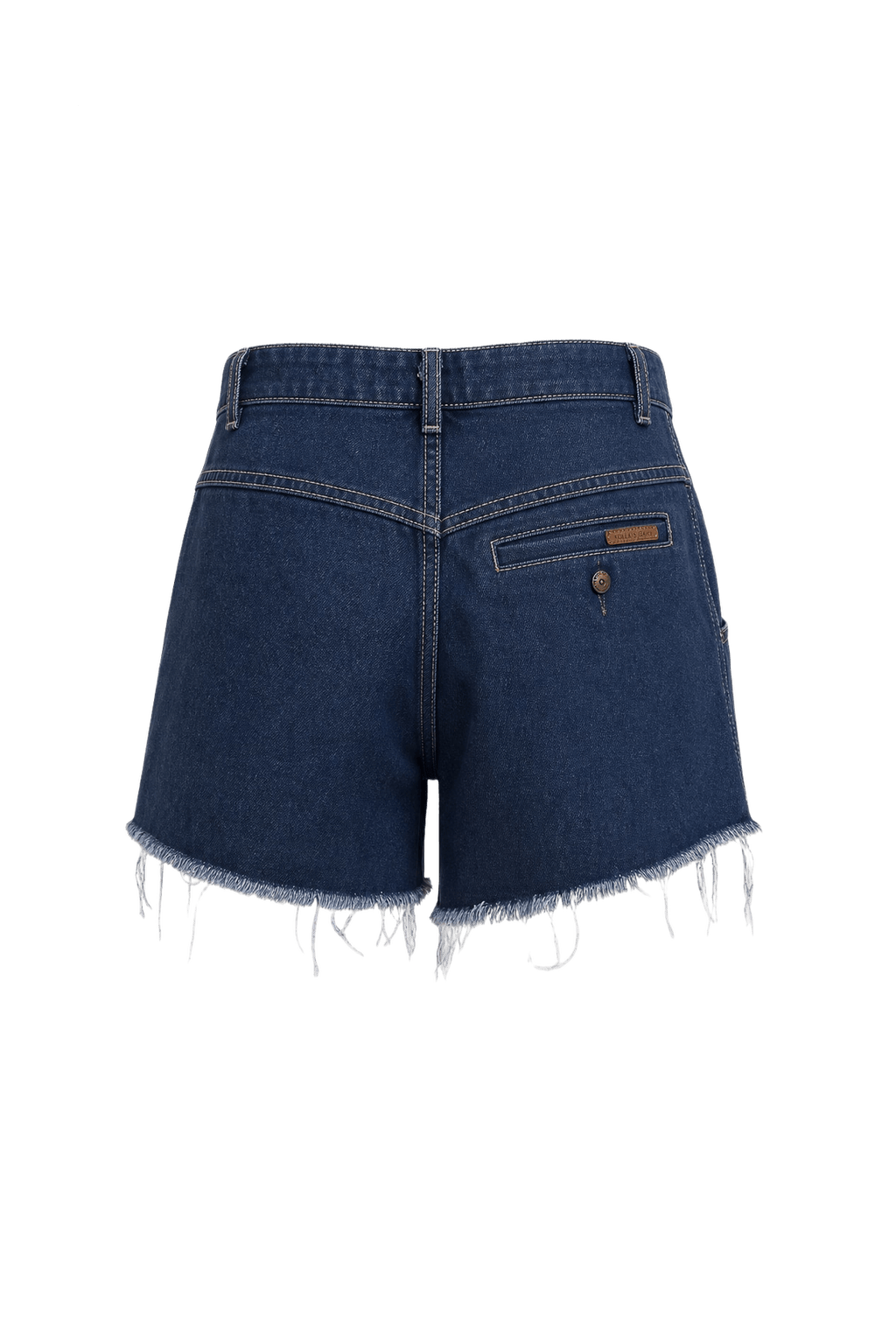 1980s Dark Blue Denim Shorts - Back View