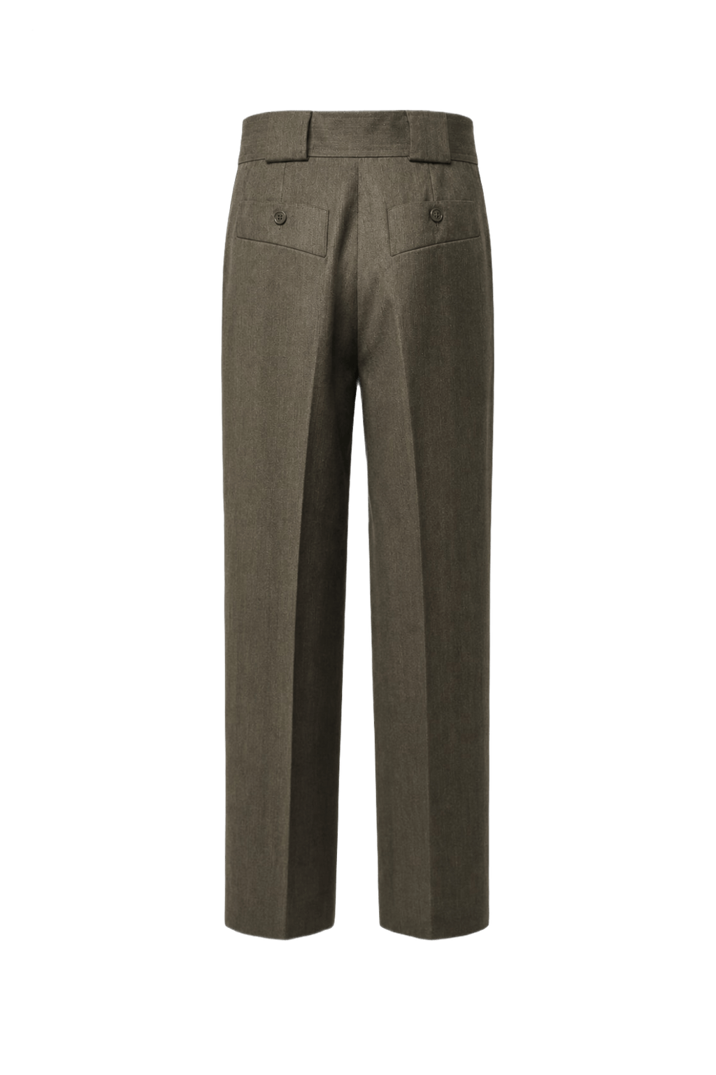1970s Olive Green Wool Blend Trousers - Back View