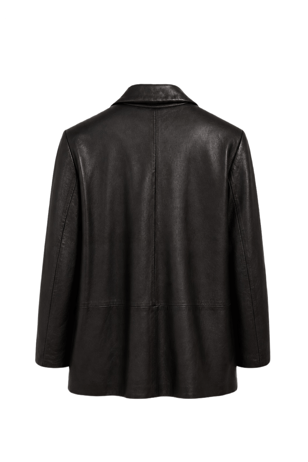 1990s Black Leather Jacket - Back View