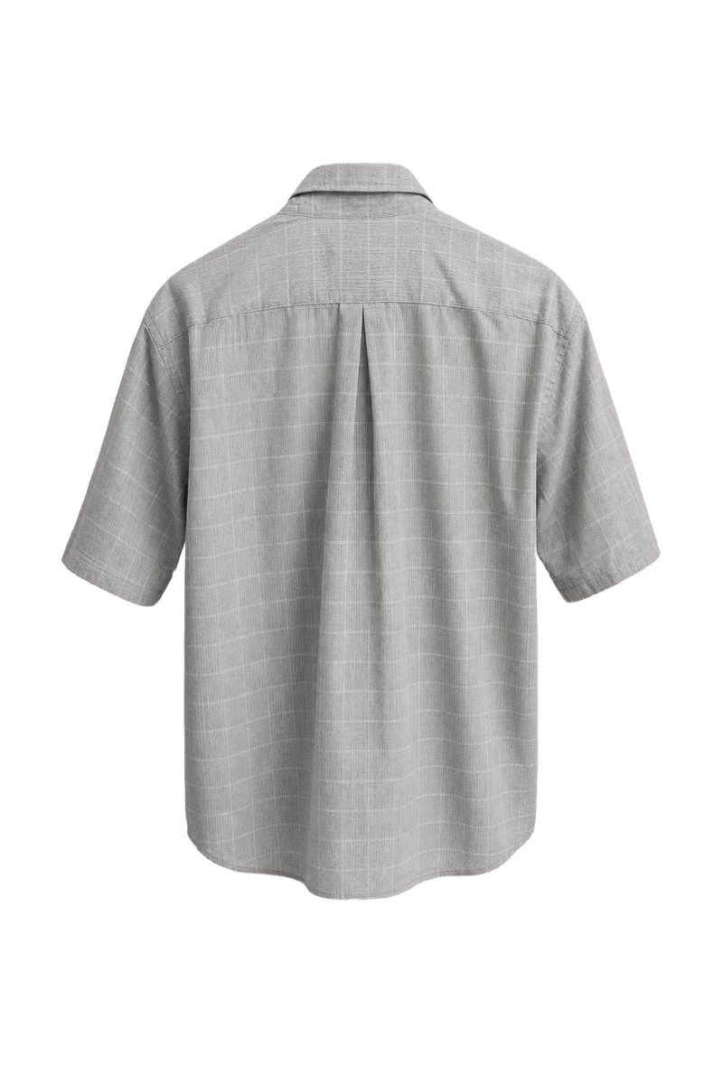 1980s Light Grey Cotton Shirt - Back View