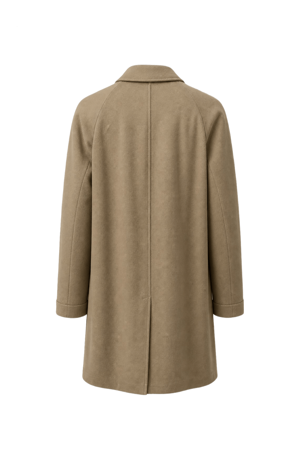 1990s Beige Wool Blend Coat - Back View