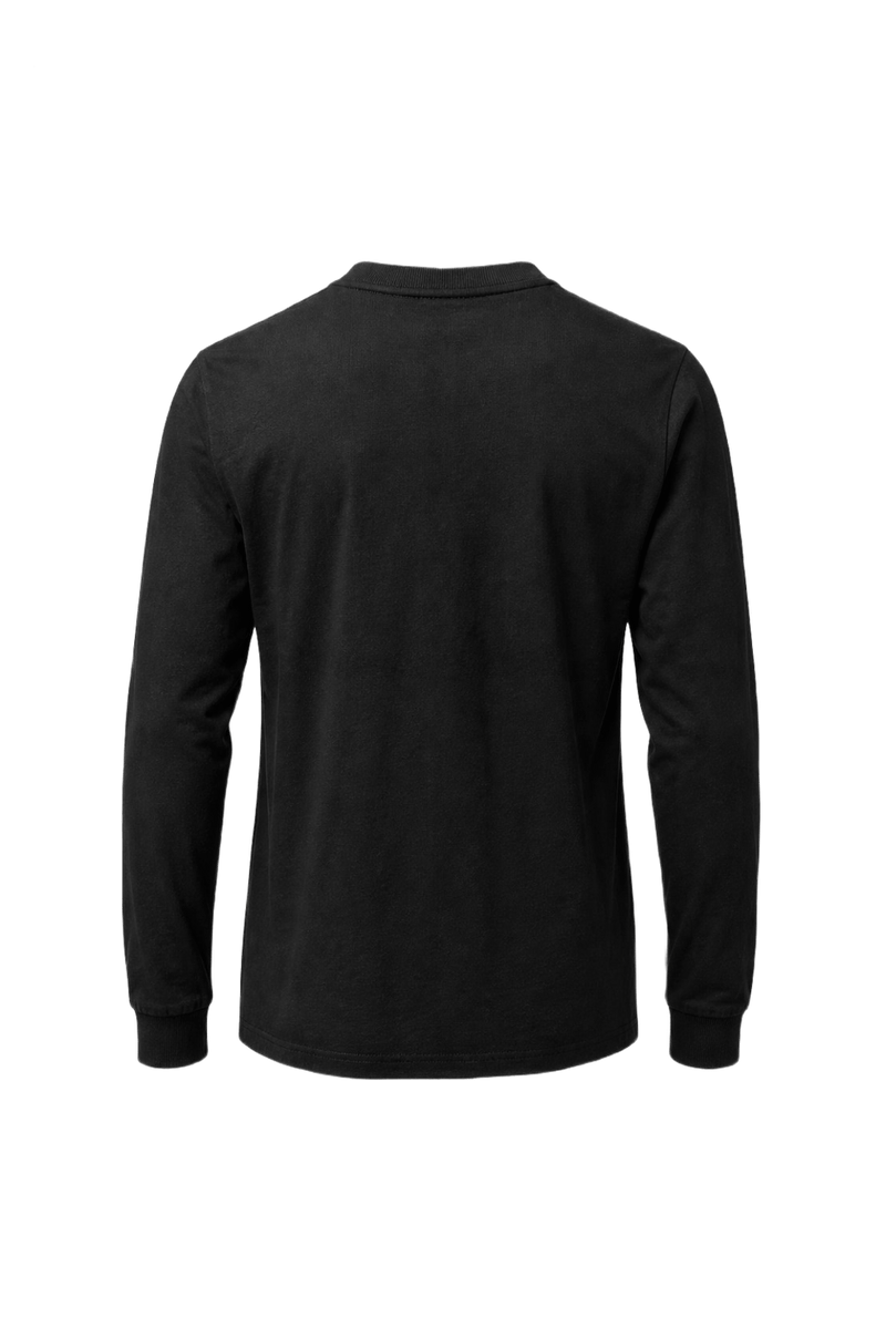 1990s Black Cotton Long-Sleeve T-Shirt - Back View