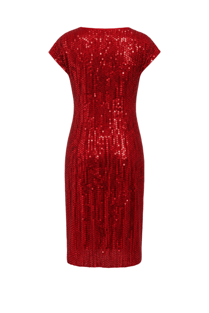 1980s Red Synthetic Dress - Back View