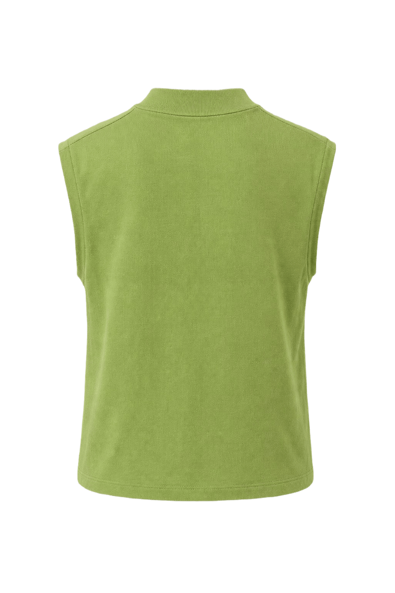 1960s Lime Green Cotton Tank Top - Back View