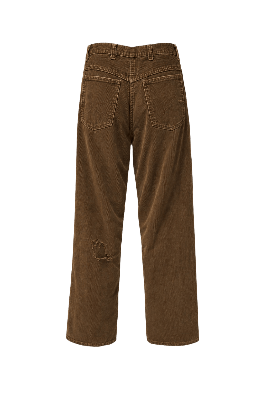 1970s Brown Cotton Corduroy Pants - Back View