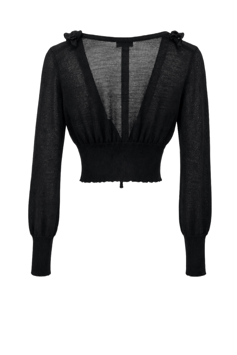 1990s Black Unknown Cardigan - Back View