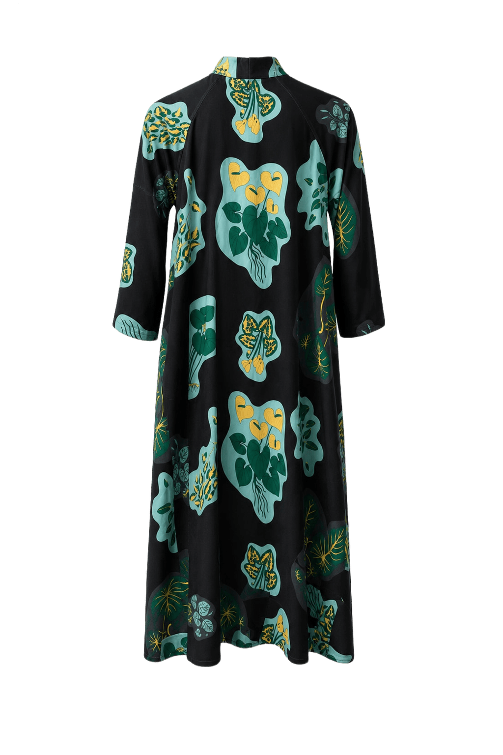 1970s Black Cotton Blend Shift Dress - Back View