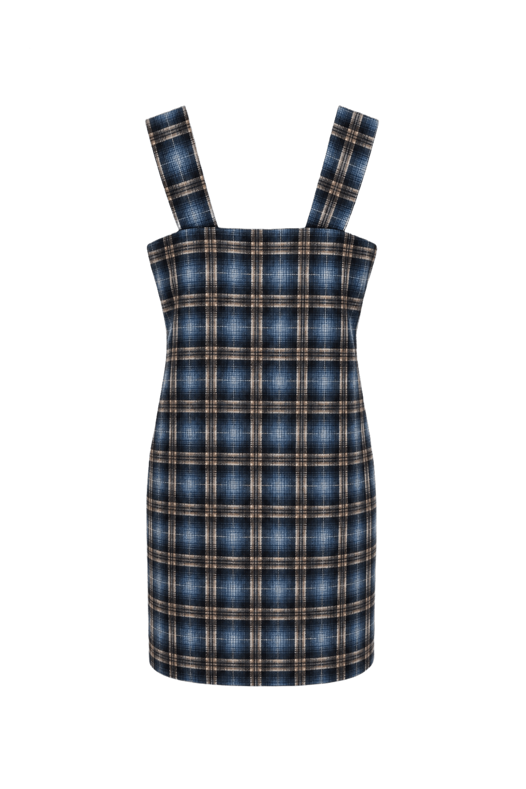 1960s Blue Cotton Blend Dress - Back View