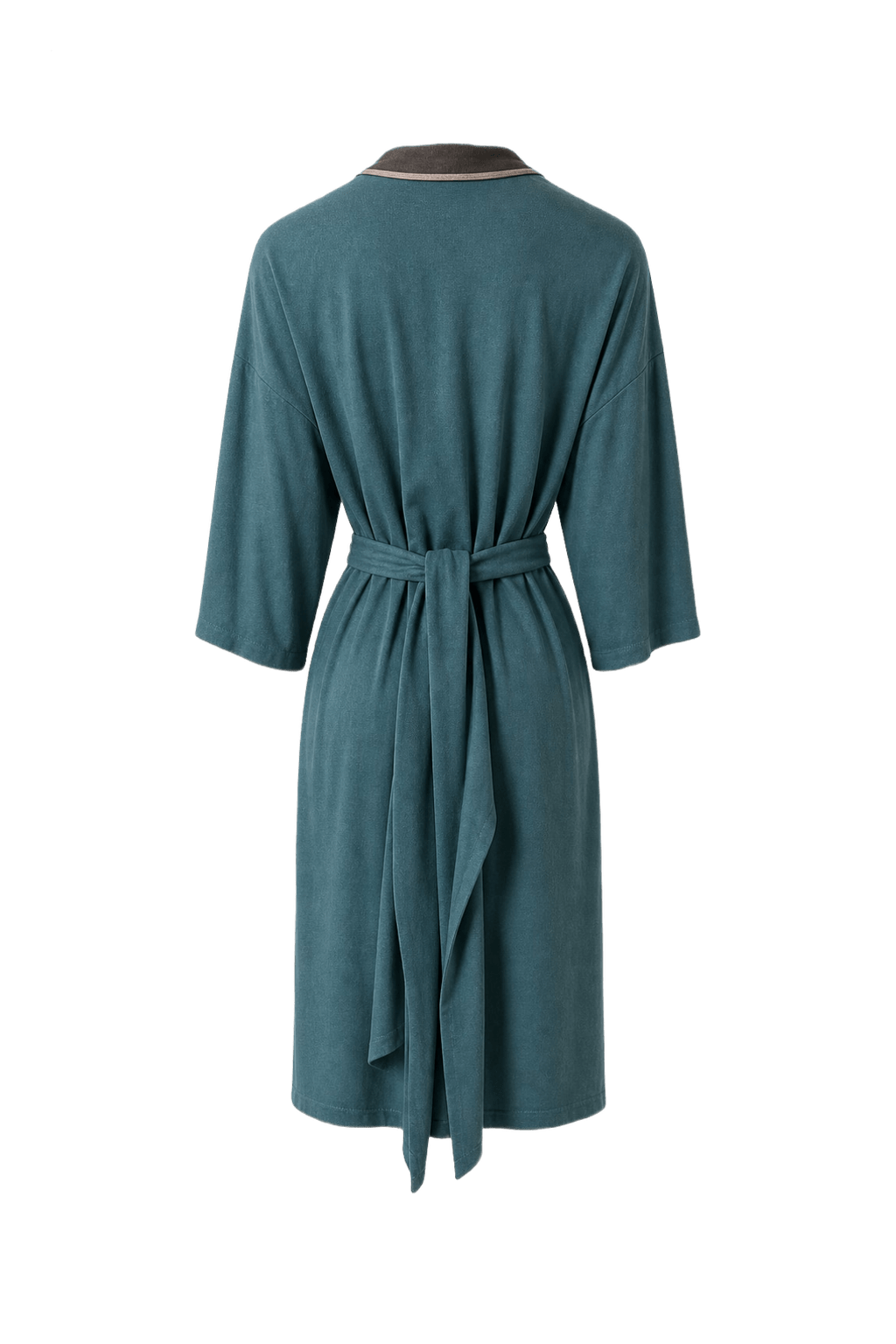 1990s Teal Cotton Blend Dress - Back View
