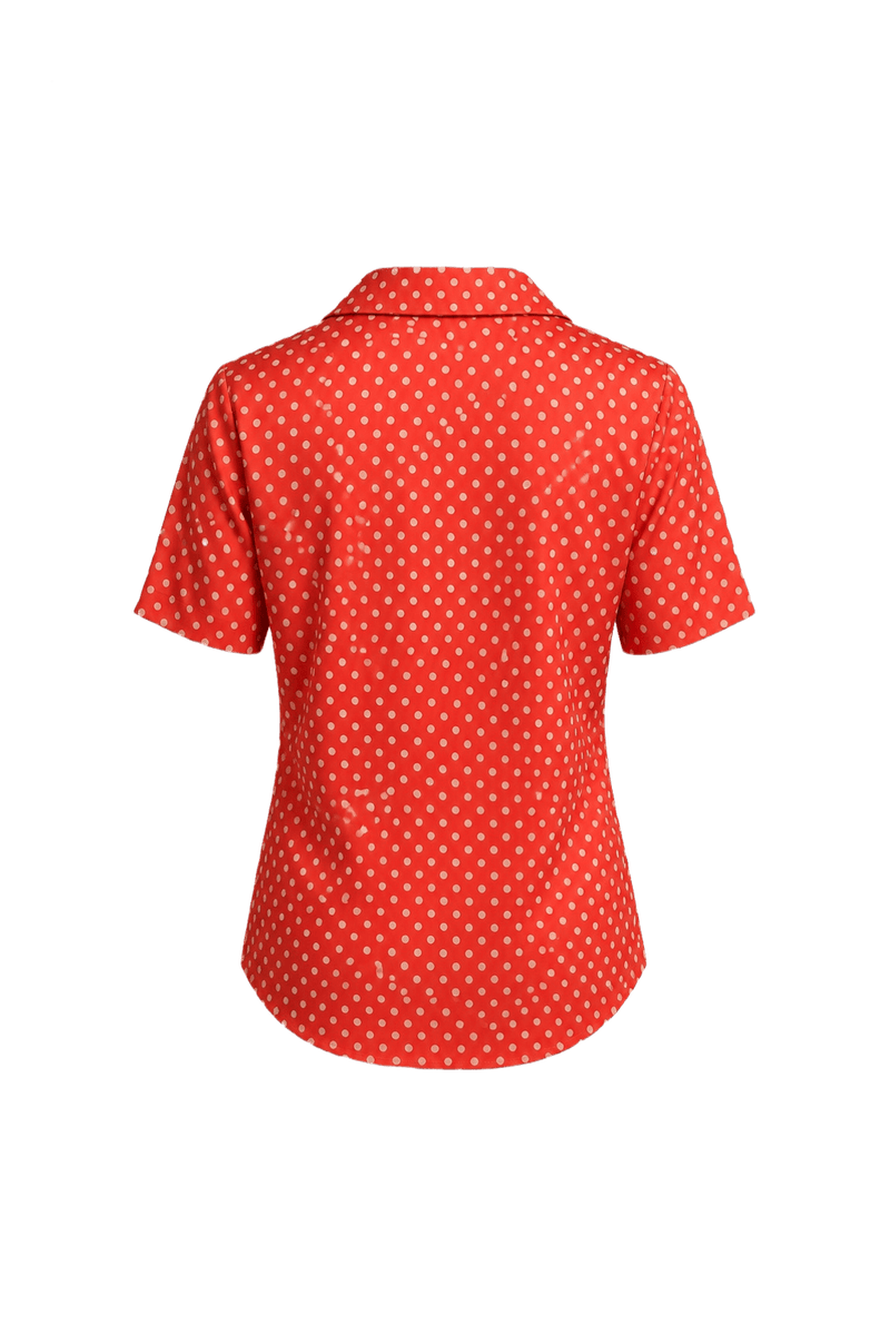 1960s Red Synthetic Blend Shirt - Back View