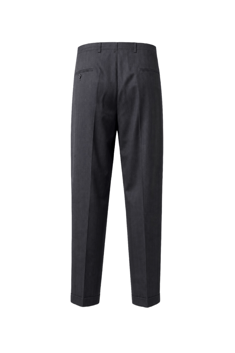 1960s Charcoal Grey Wool Blend Trousers - Back View