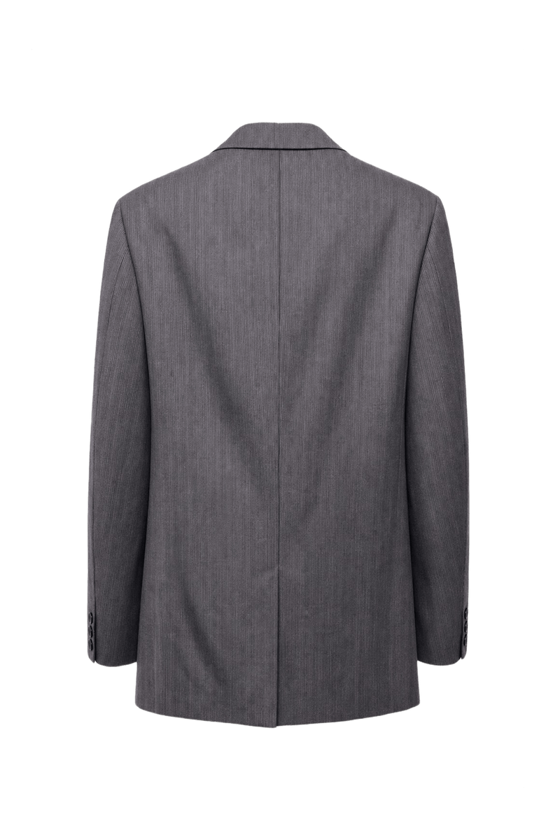1960s Gray Wool Blend Blazer - Back View