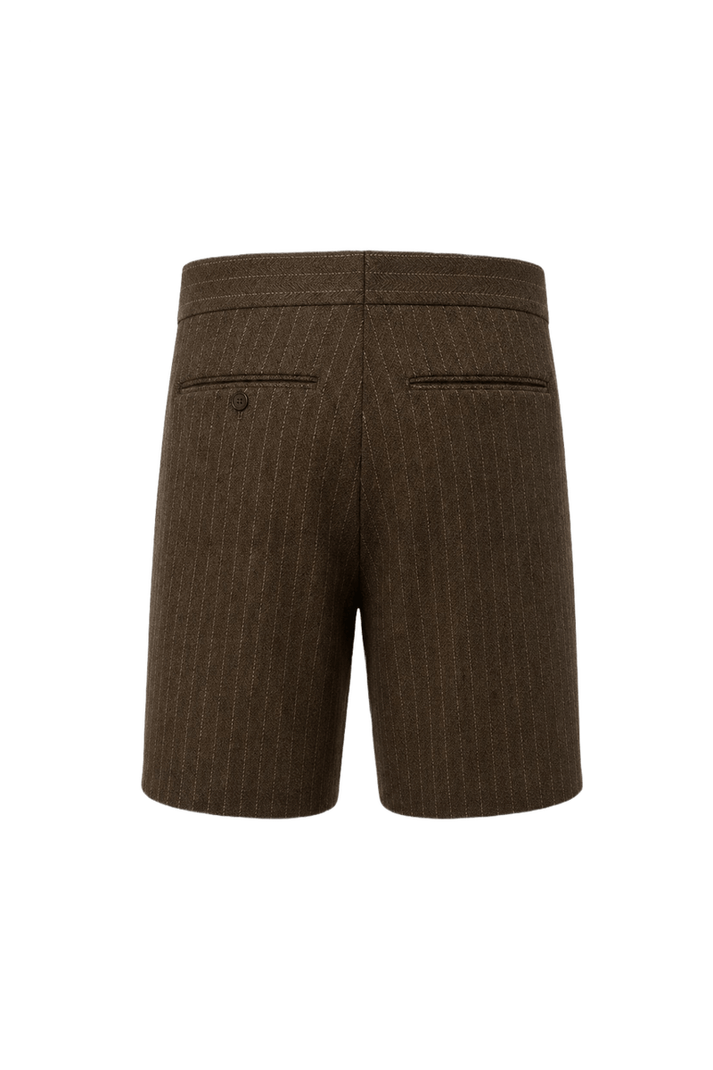 1960s Brown Polyester Blend Shorts - Back View