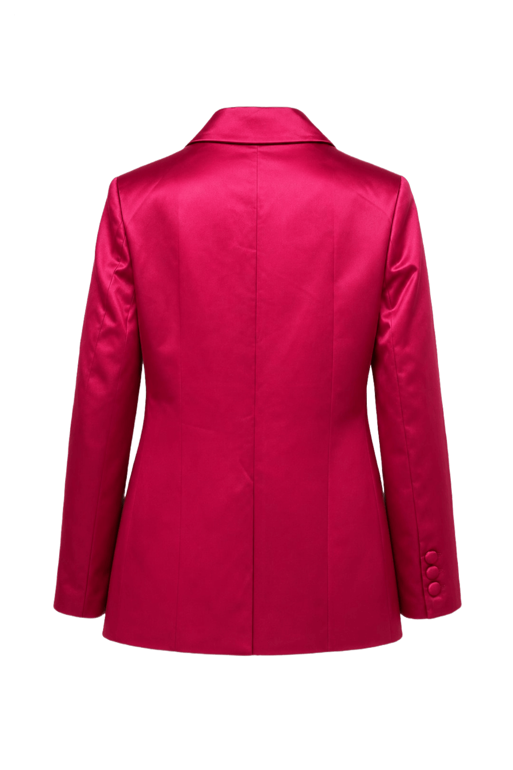 1980s Bright Pink Satin Blazer - Back View
