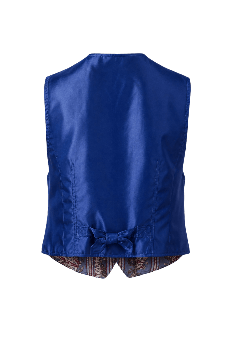 1970s Blue Cotton Blend Vest - Back View
