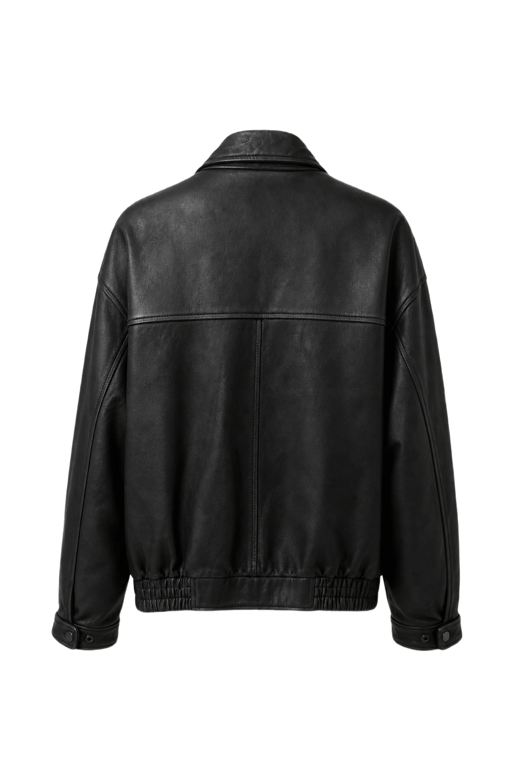 1990s Black Leather Jacket - Back View