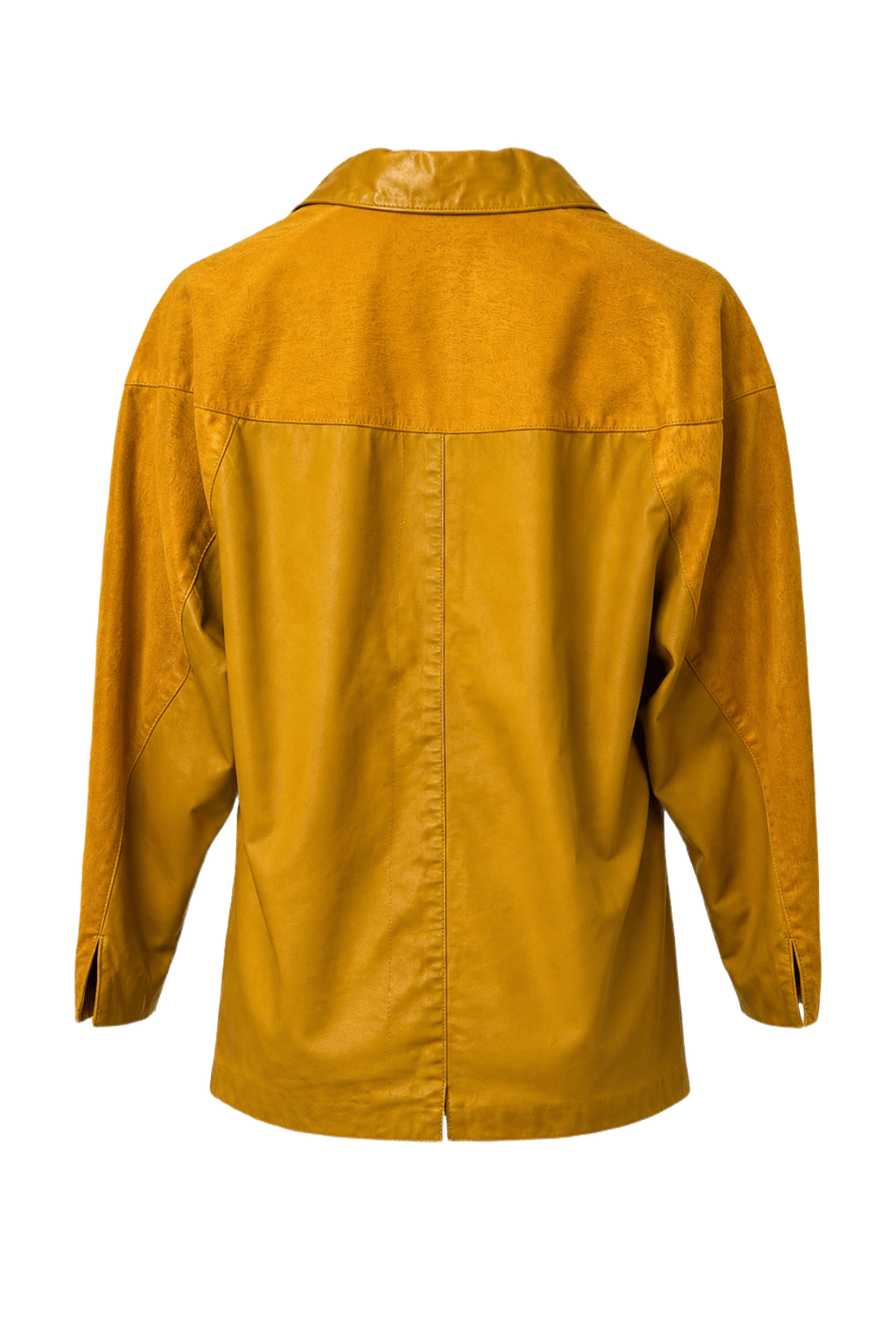 1980s Bright Yellow Polyester Blazer - Back View
