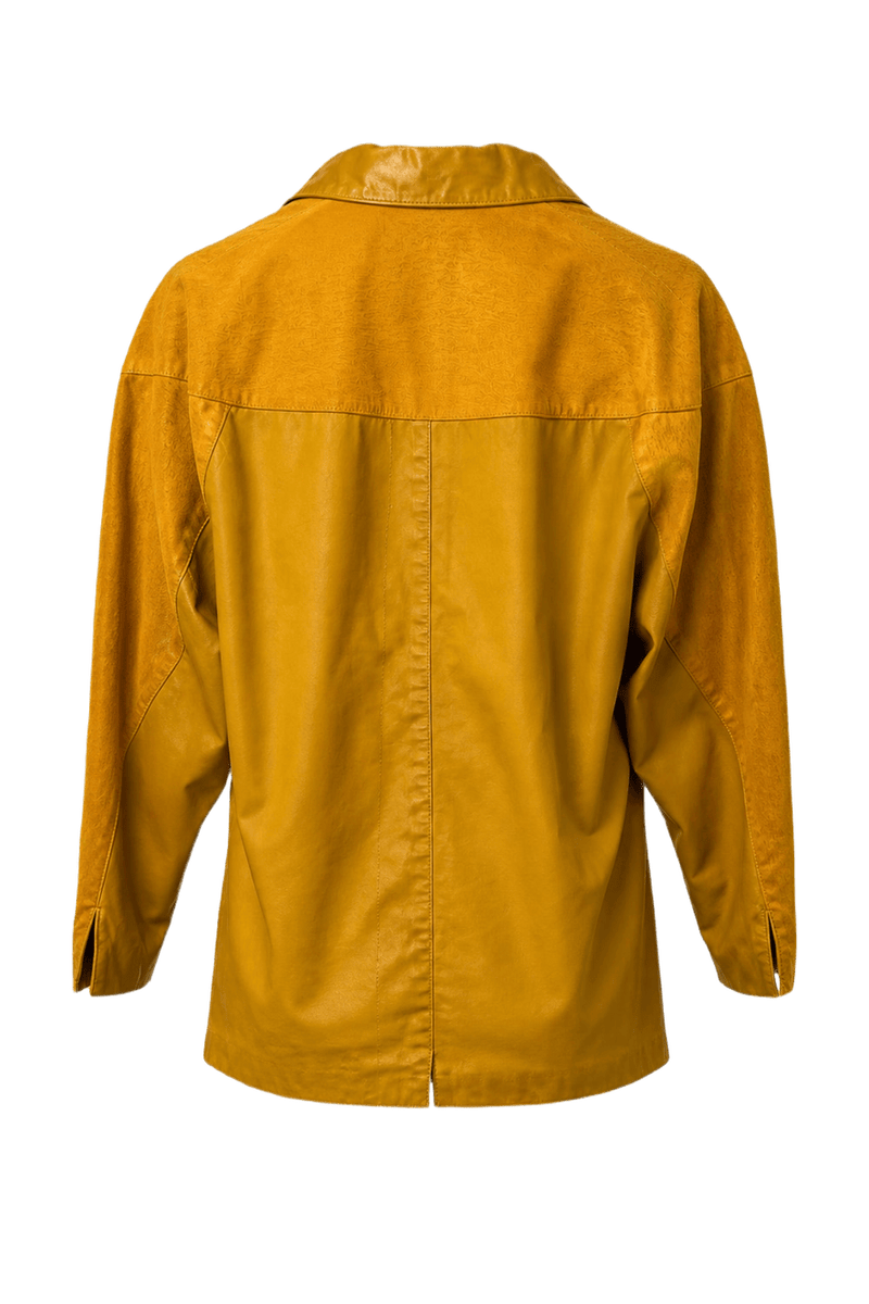 1980s Bright Yellow Polyester Blazer - Back View