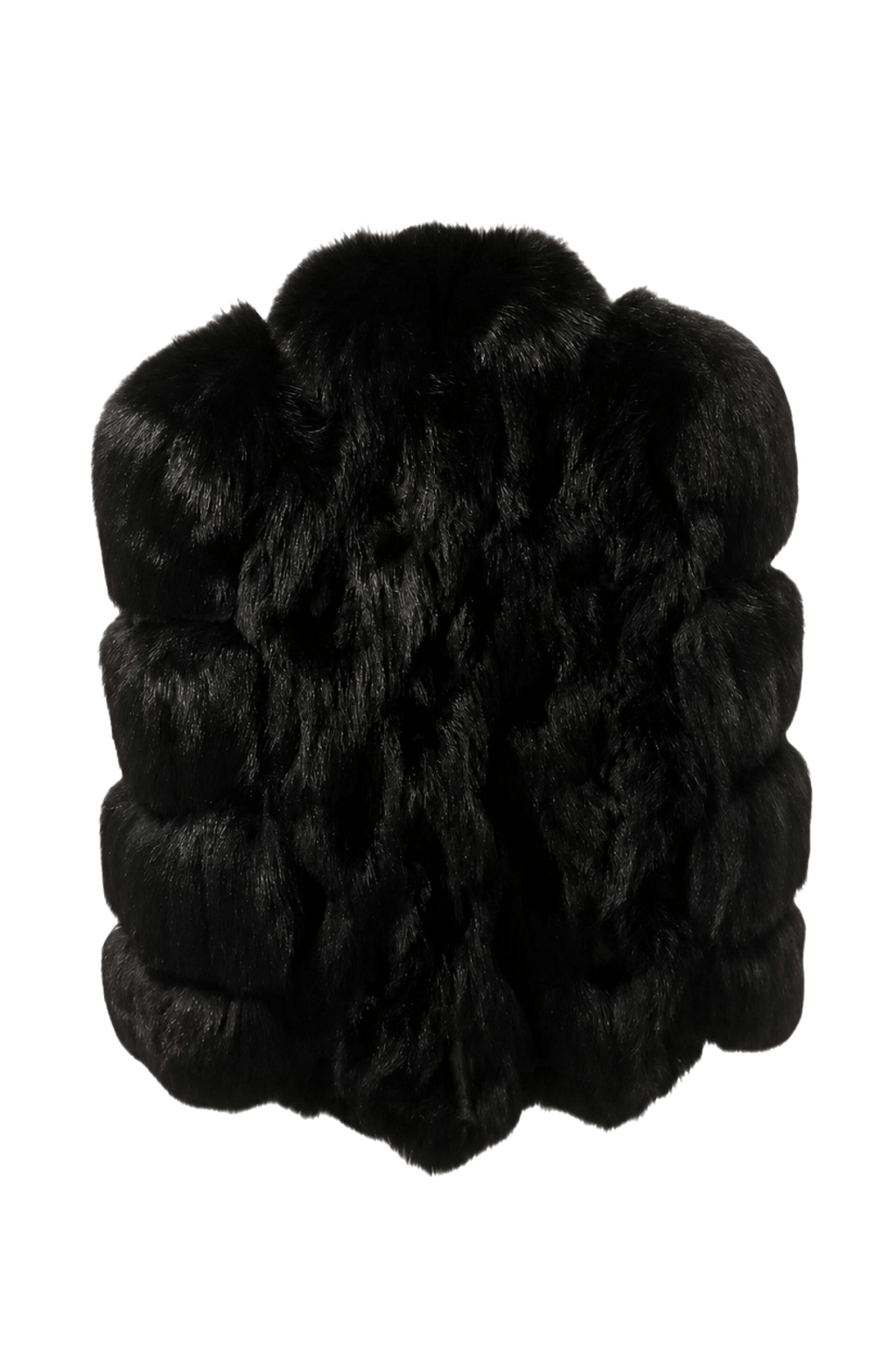 1990s Black Faux Fur Fur Coat - Back View