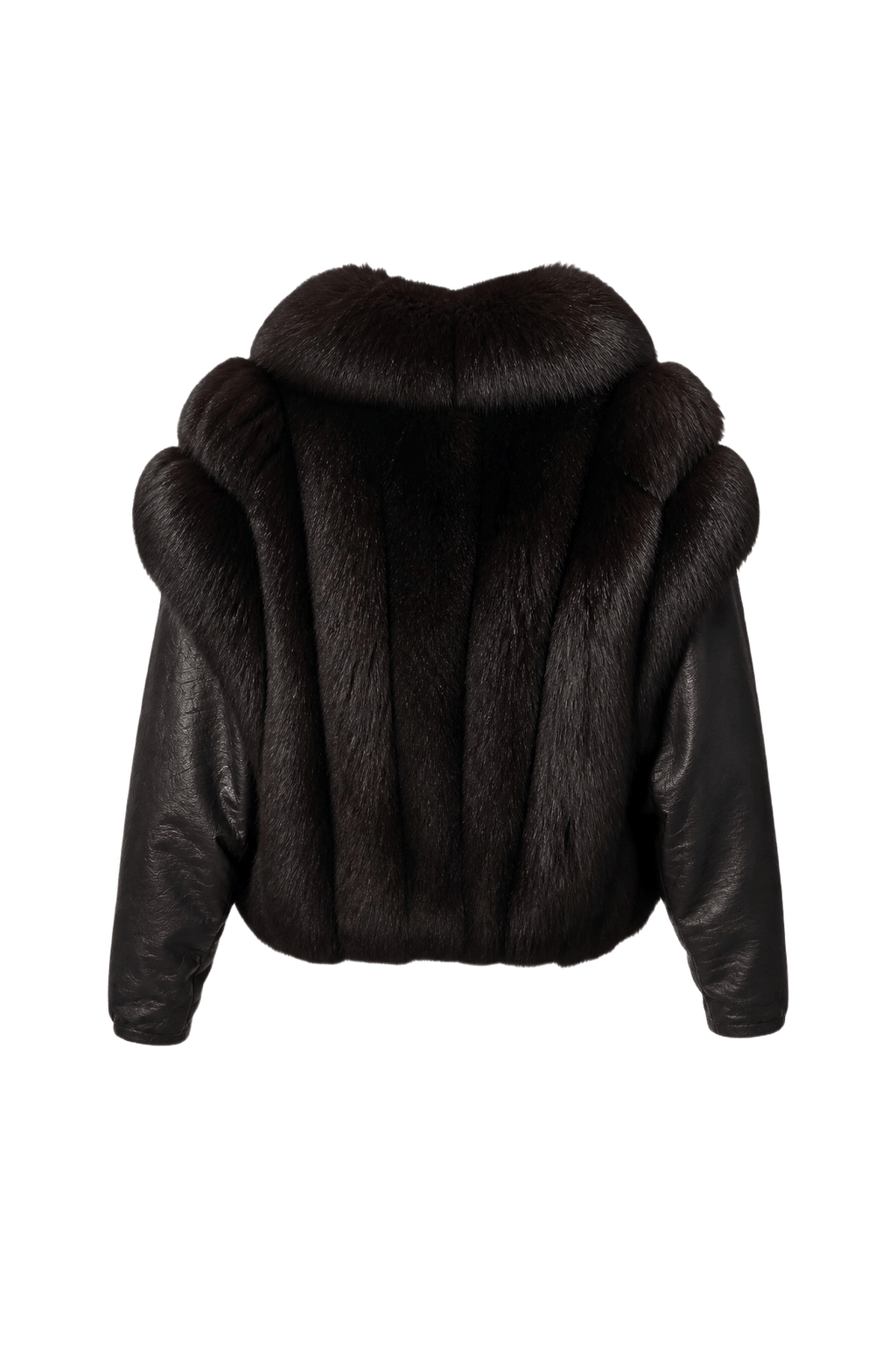 1990s Dark Brown Fur Coat - Back View