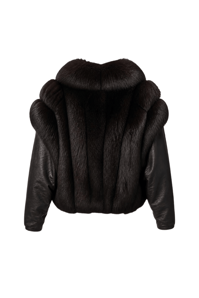 1990s Dark Brown Fur Coat - Back View