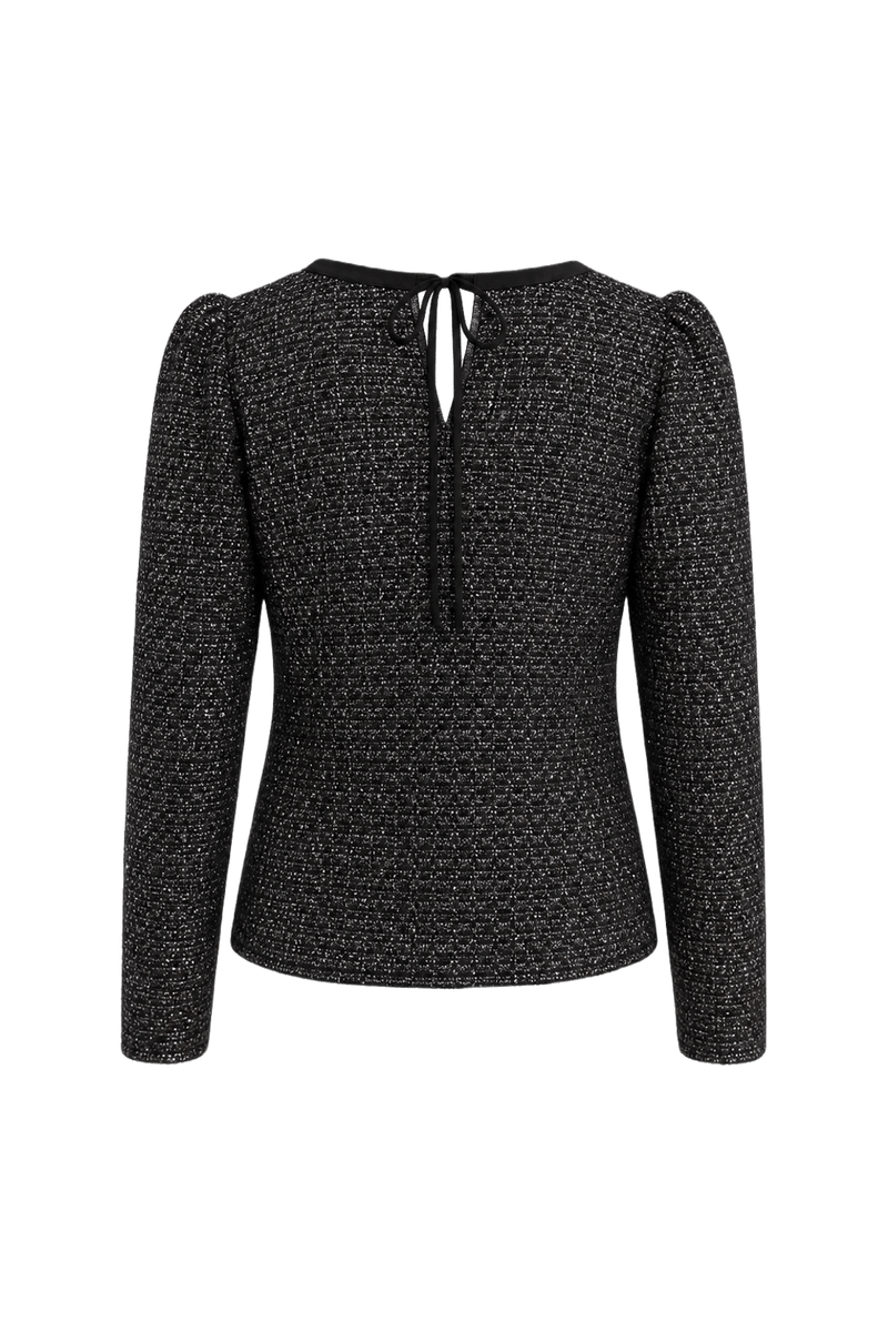 1990s Black Metallic Polyester Blend Sweater - Back View