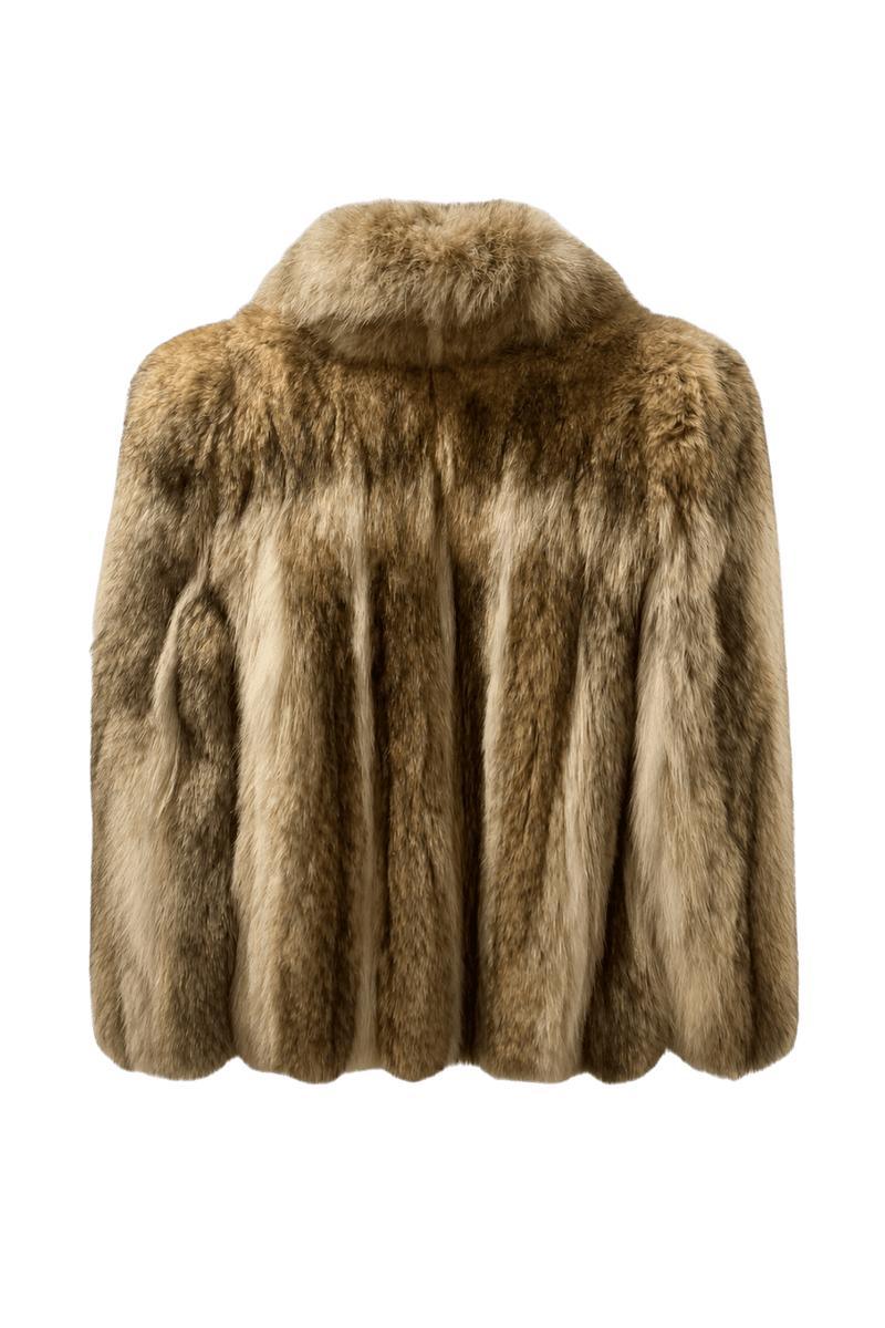1980s Beige Fur Coat - Back View