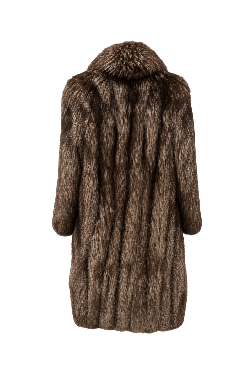 1990s Natural Brown Fur Coat - Back View