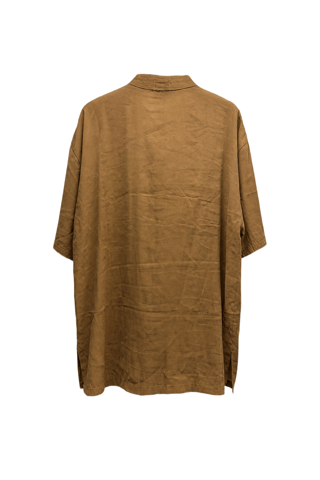 1970s Tan Silk Tunic - Back View