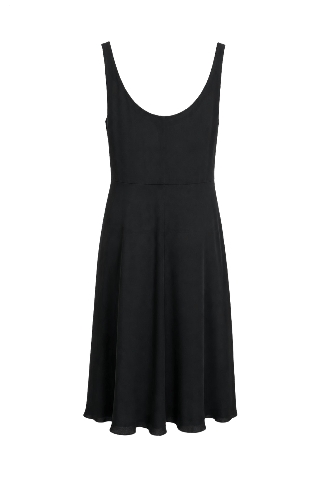1990s Black Silk Blend Dress - Back View