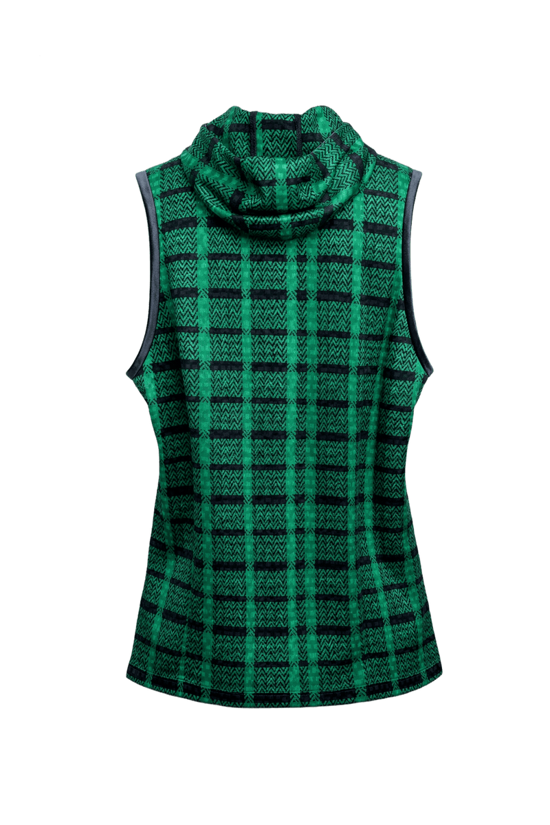 1980s Green Polyester Blend Sleeveless Top - Back View