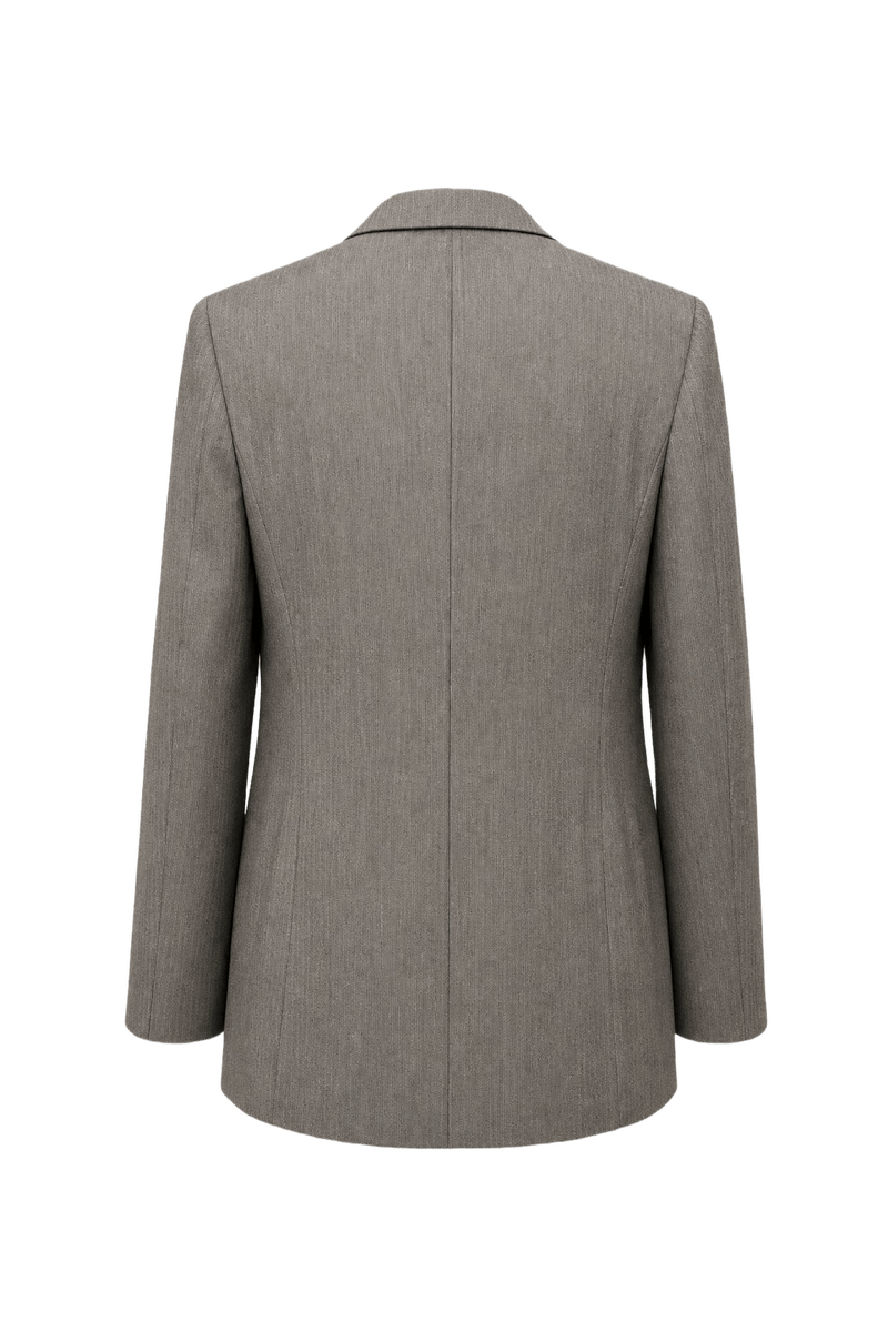1980s Brown Wool Blend Blazer - Back View