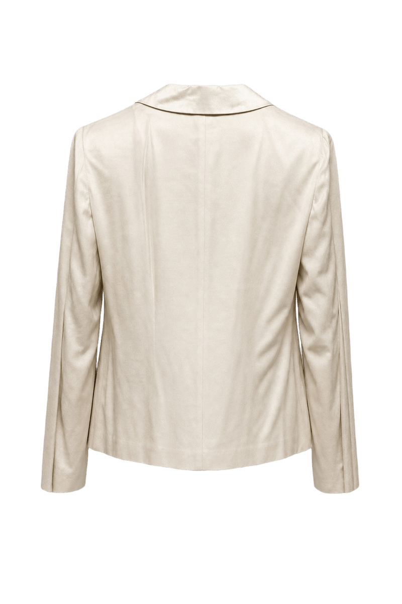1970s Cream Rayon Blend Jacket - Back View
