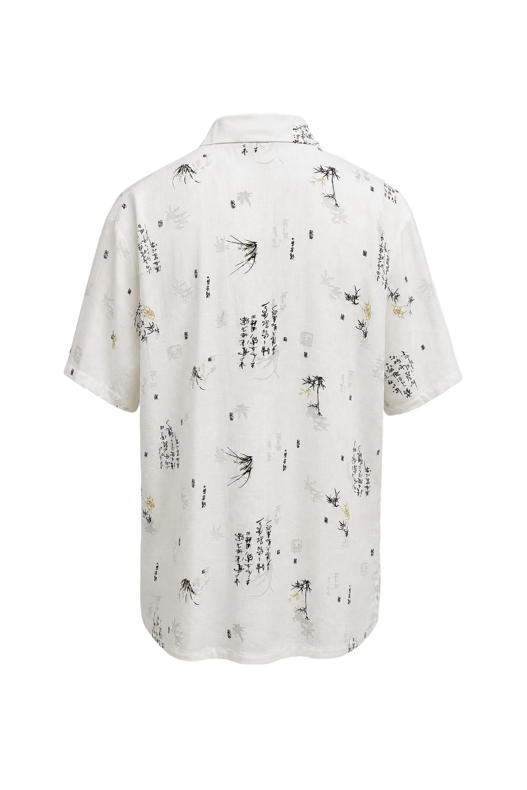 1970s Cream White Linen Blend Shirt - Back View