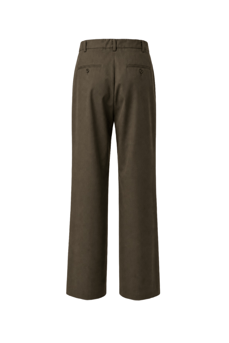 1990s Olive Green Cotton Trousers - Back View