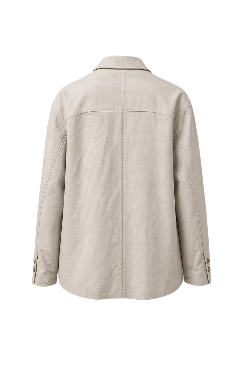 1980s Cream White Cotton Blazer - Back View