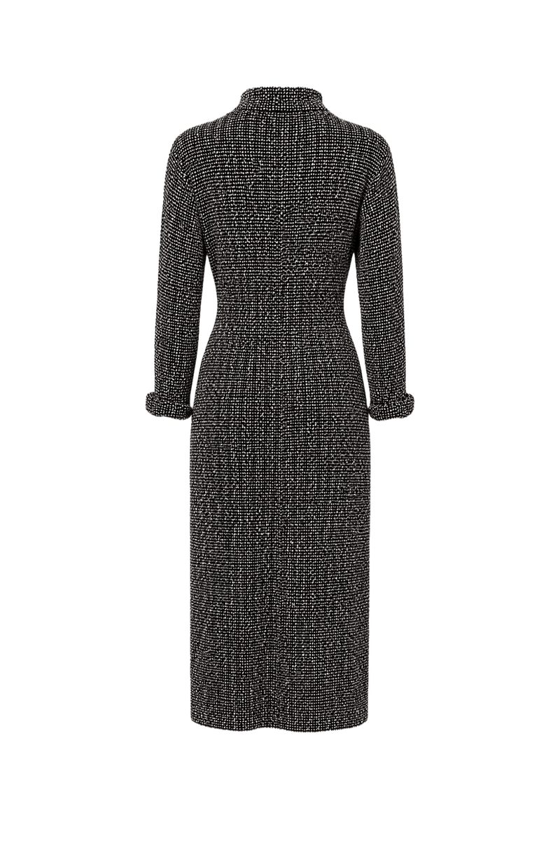 1990s Black Polyester Blend Dress - Back View