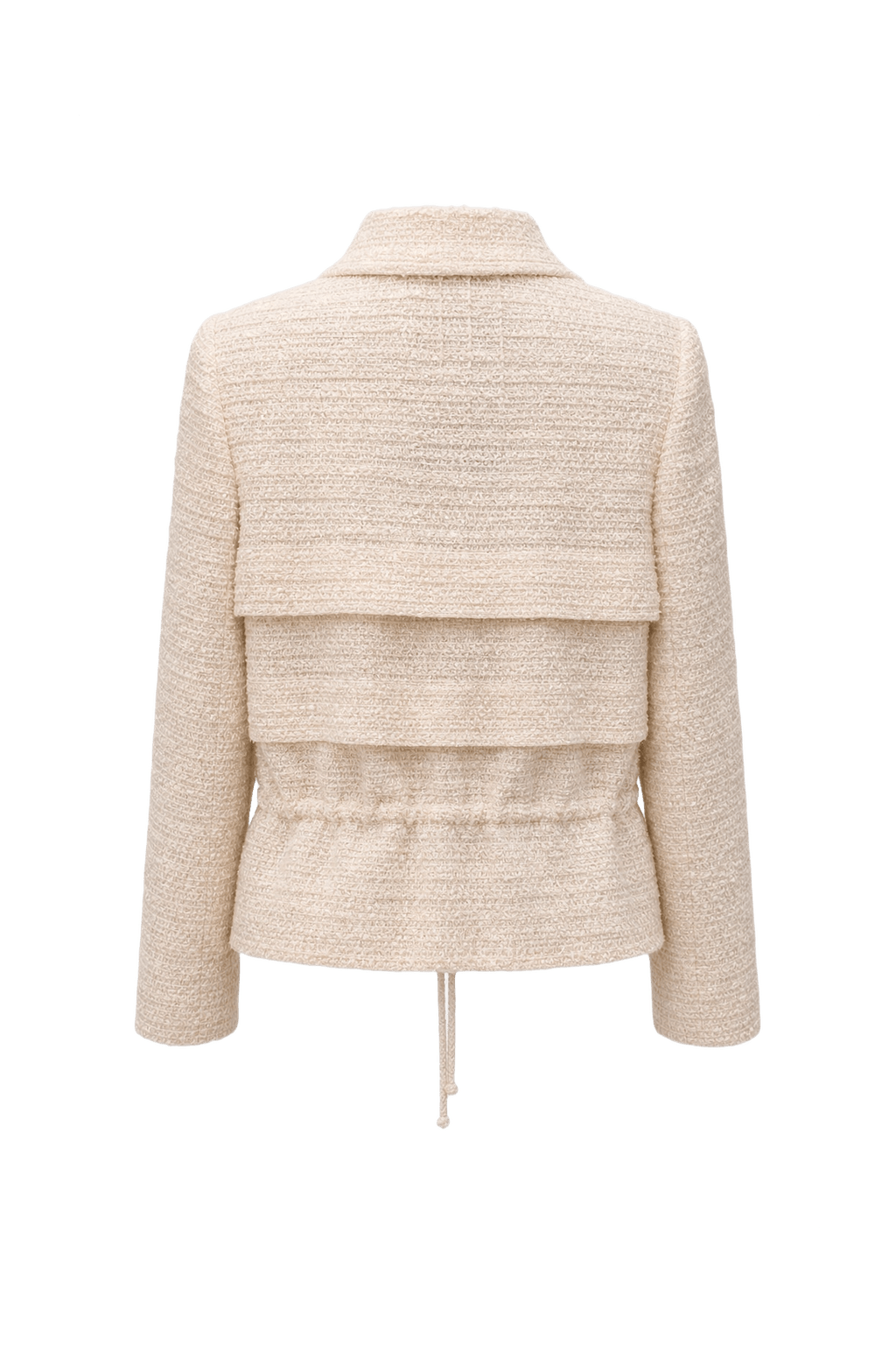 1990s Cream Tweed Jacket - Back View