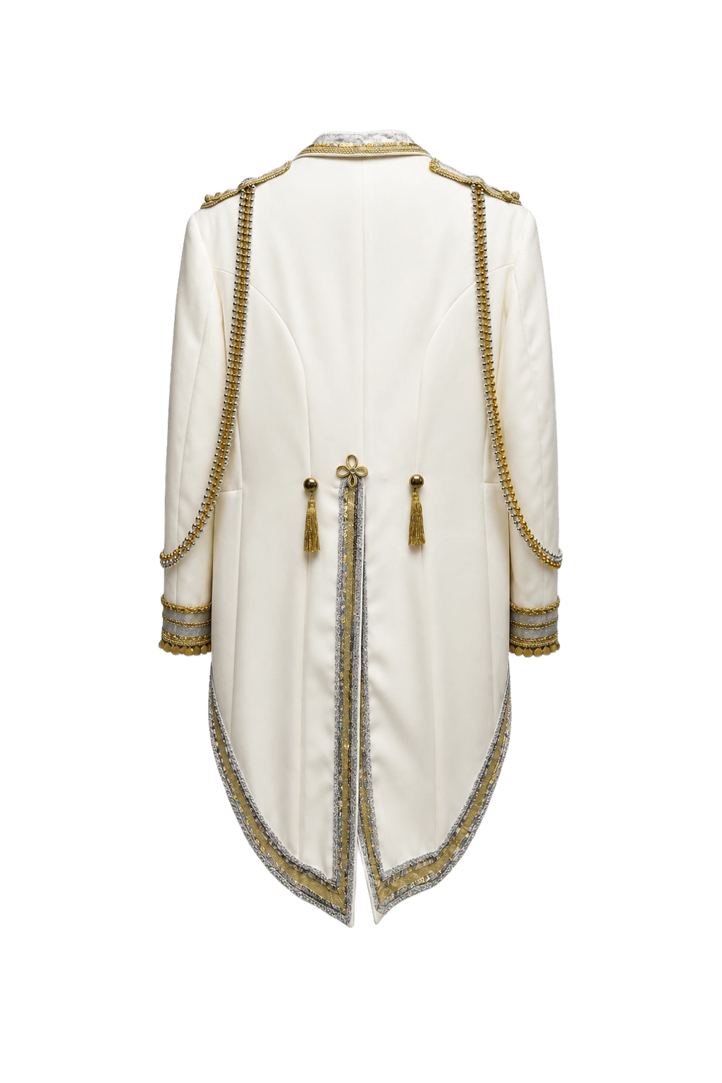 1980s Cream White Polyester Jacket - Back View