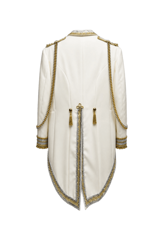 1980s Cream White Polyester Jacket - Back View