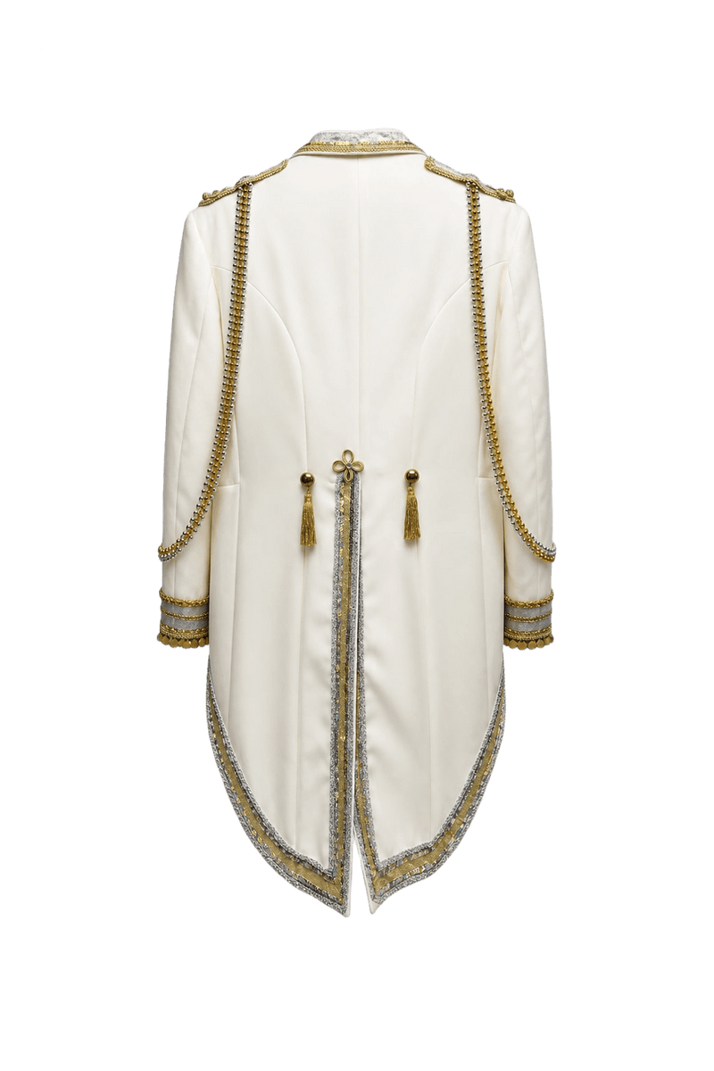 1980s Cream White Polyester Jacket - Back View